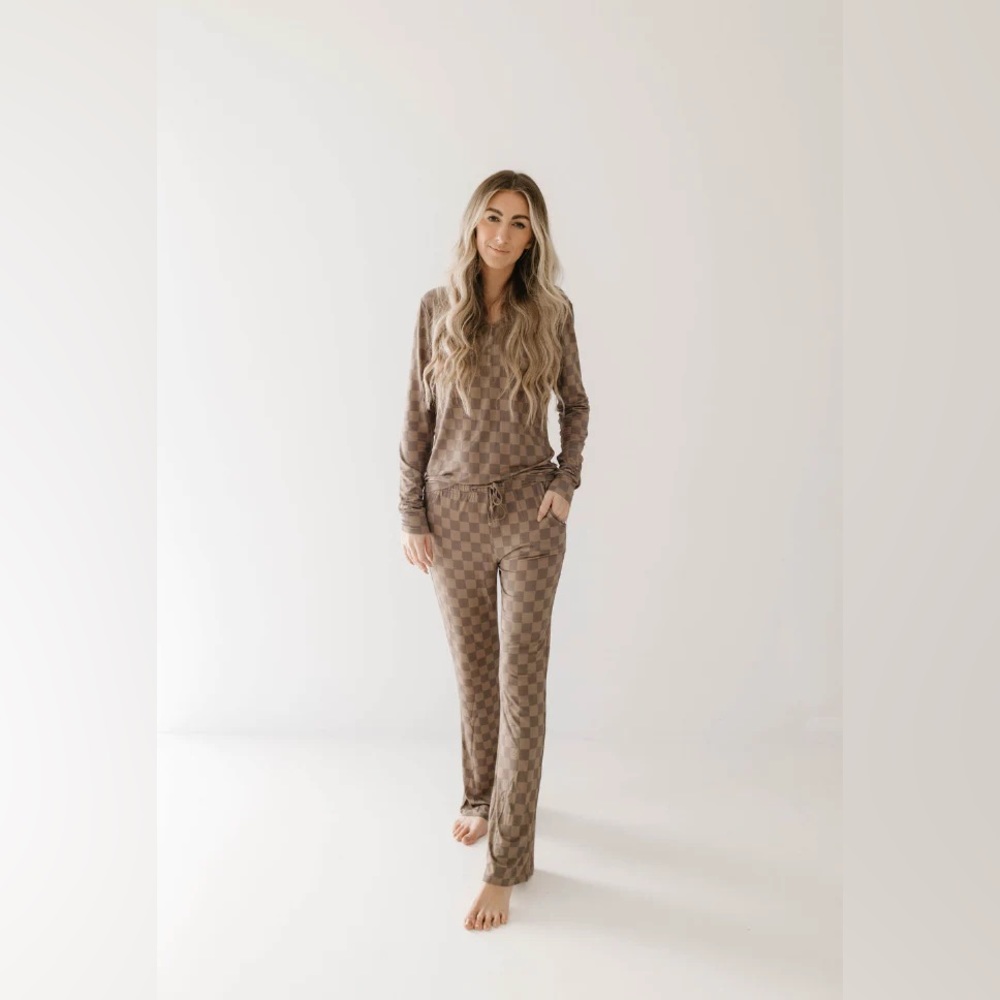 NEW* Faded Brown Checkerboard | Women's Bamboo Pajamas